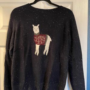 Loft Llama Holiday Sweater, Size Small